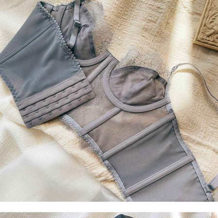 Dallas Lace Bustier - Deep Grey | Sunny Bright